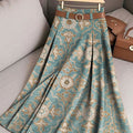 Women's Retro Flowers Pattern Casual Print Cotton Skirt