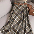 Women's Plaid Print High Waist Casual A-Line Skirt