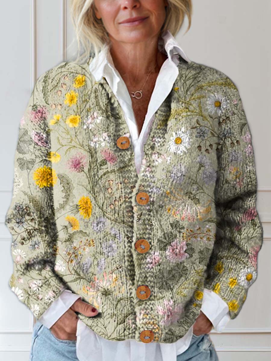 womens-vintage-floral-art-print-buttoned-cardigan-sweater-jznt