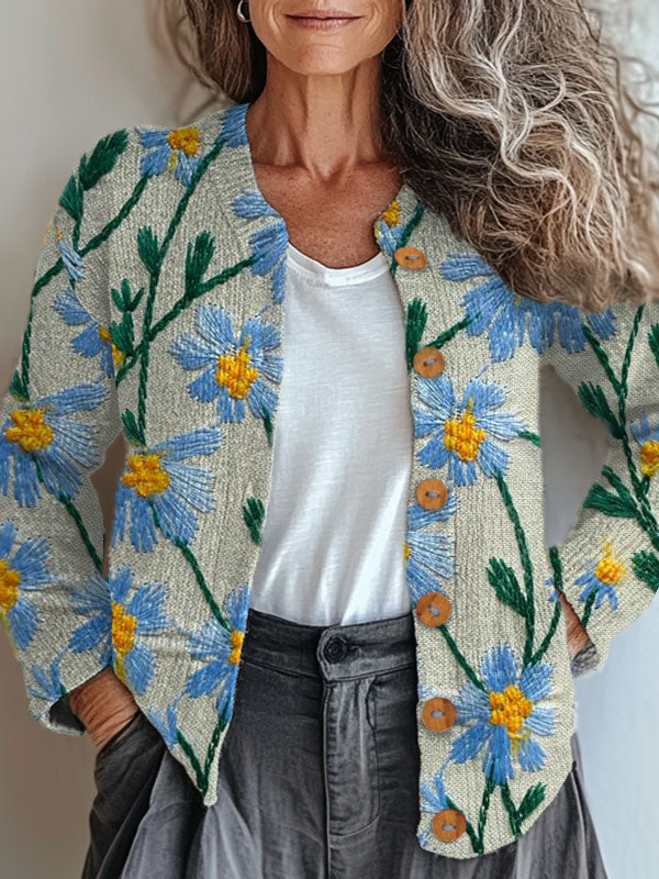 vintage-flower-art-print-buttoned-cardigan-sweater-fpyf