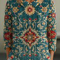 womens-vintage-floral-art-print-casual-peter-pan-collar-3-4-sleeve-sweater-uouf