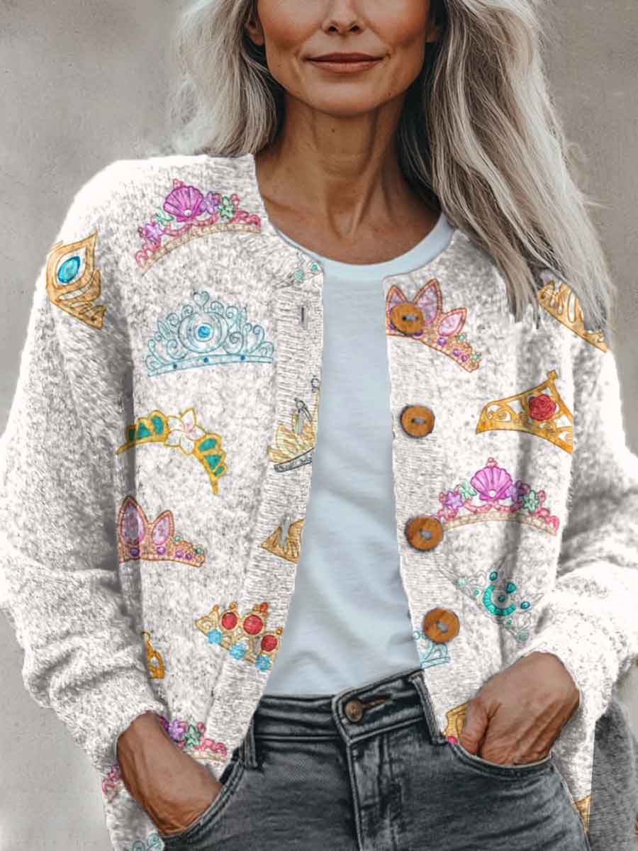 abstract-geometry-crown-art-pattern-print-buttoned-cardigan-sweater