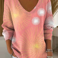 Women's Geometric Pattern Casual Print Pullover Sweater