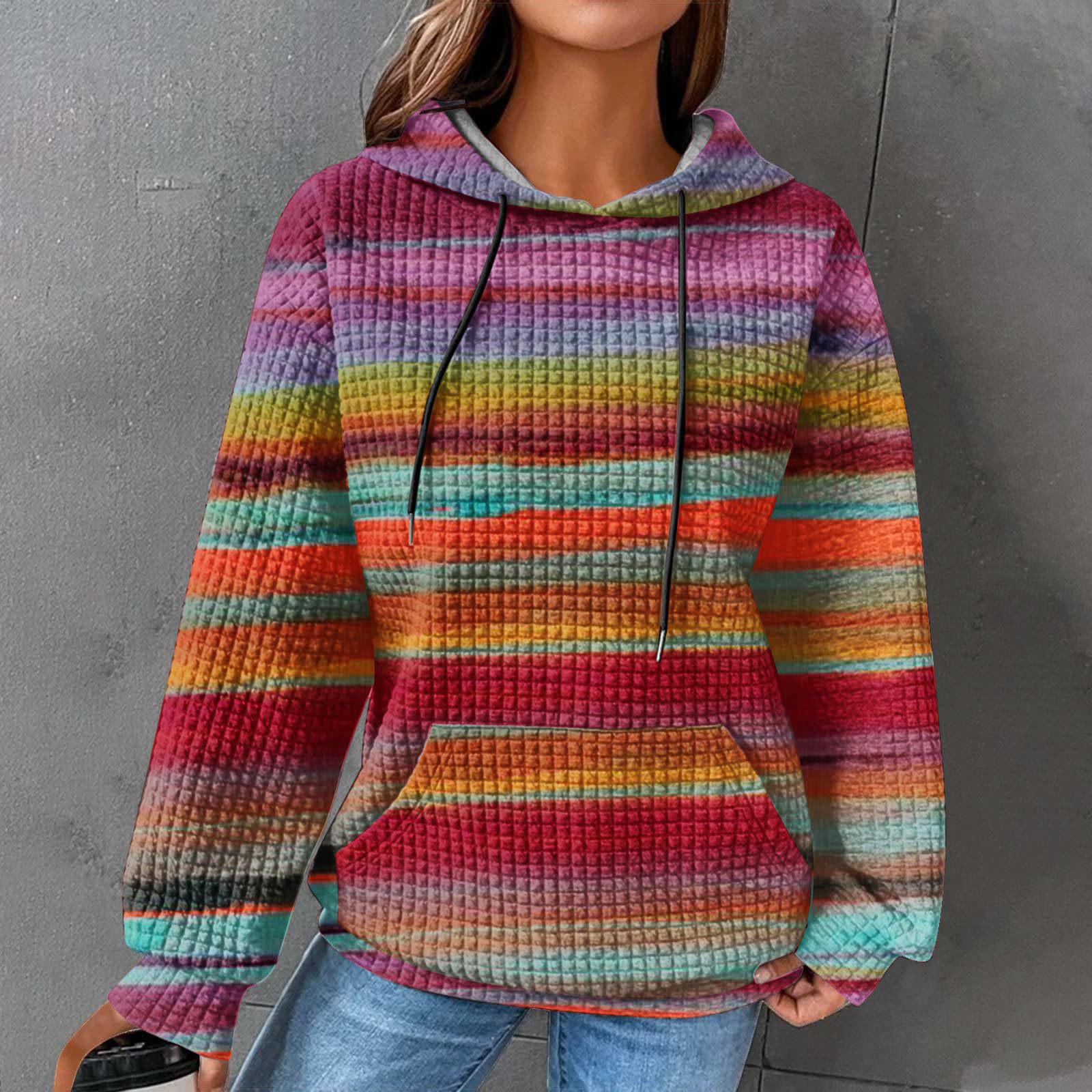 Autumn/Winter Women's Essential Creative Printed Long Sleeve Hooded Sweatshirt