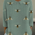 womens-funny-bee-art-print-casual-pullover-sweater-66op