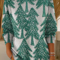 Women's Christmas Tree Pattern Art Print Casual Pullover Sweater