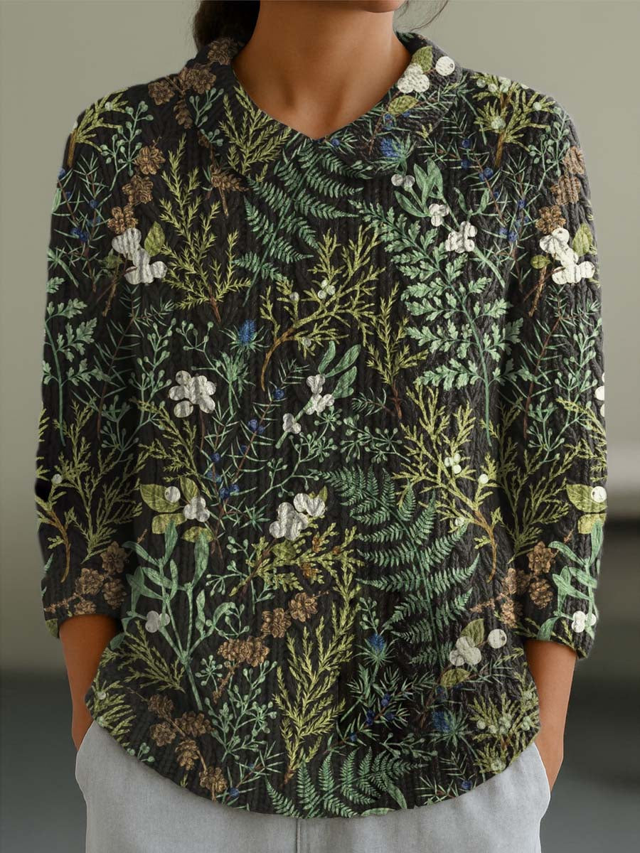 womens-vintage-floral-art-print-casual-peter-pan-collar-3-4-sleeve-sweater-r9vy