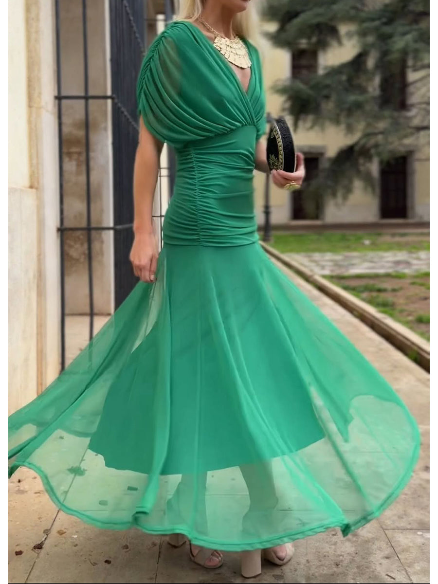 Women's Elegant Mesh Boutonniere Dress