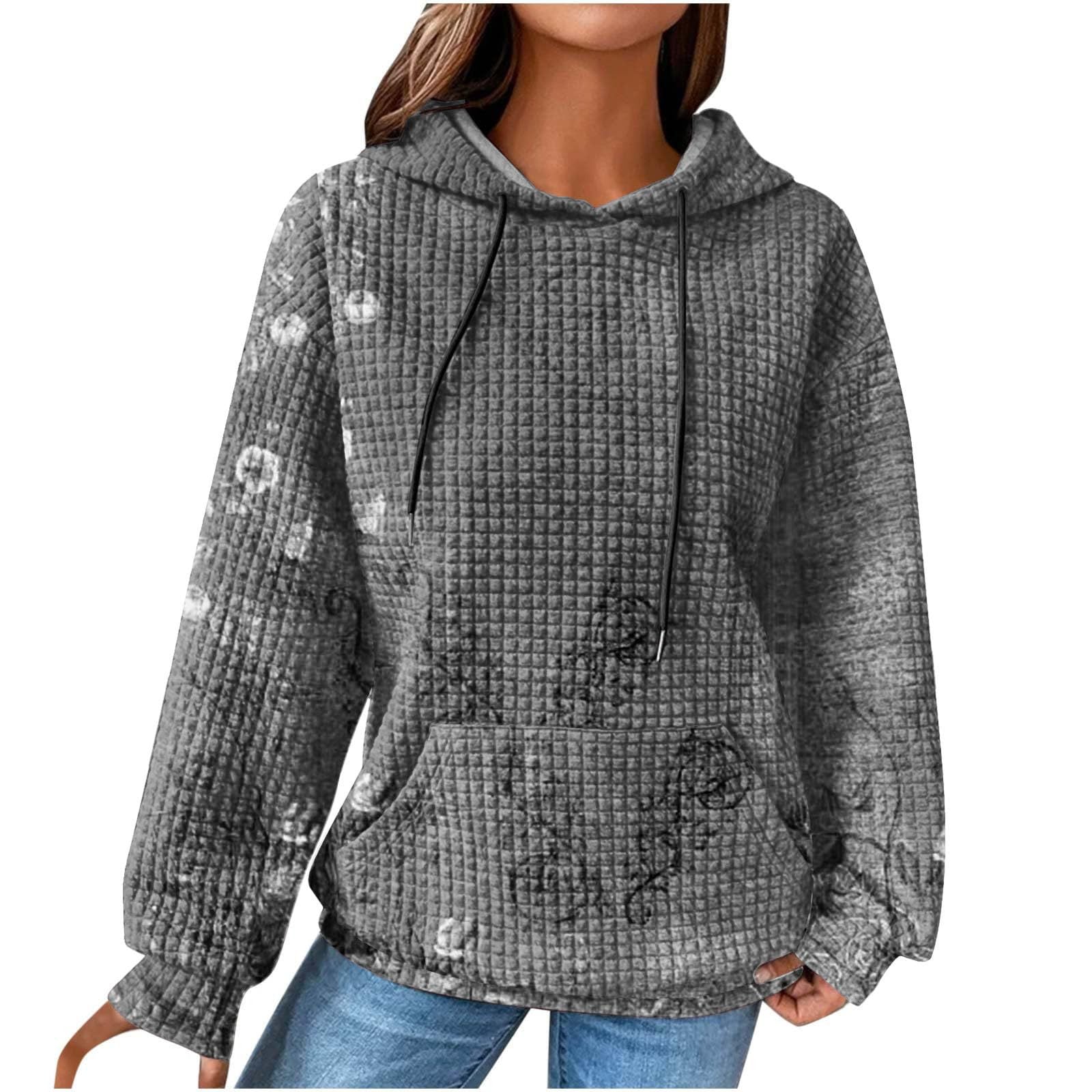 Autumn/Winter Women's Essential Creative Printed Long Sleeve Hooded Sweatshirt