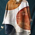 Women's Circle Geometry Art Print Casual Cotton And Linen Shirt