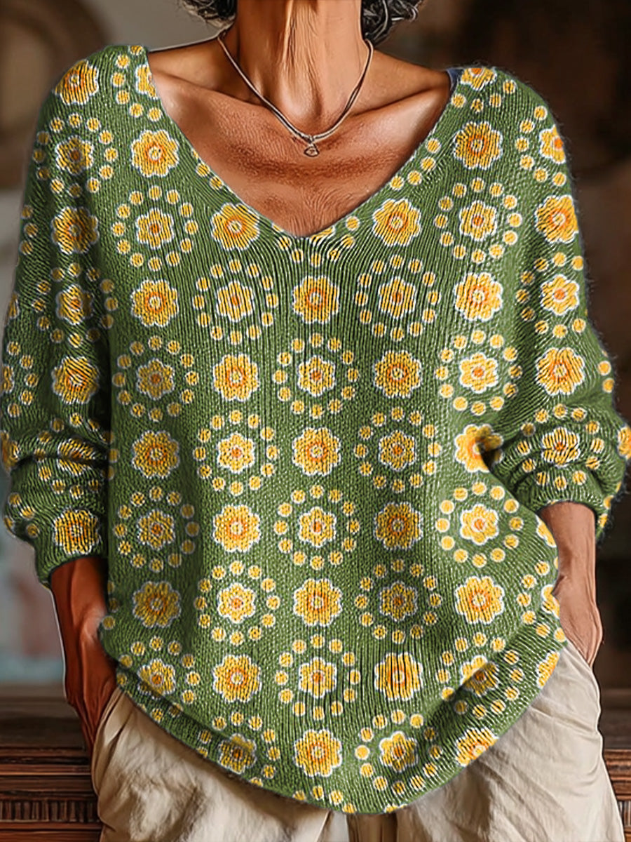 womens-vintage-ethnic-circular-geometric-floral-painting-art-print-casual-pullover-sweater-eda5