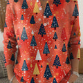 Vintage Christmas Art Print Buttoned Cardigan Sweater