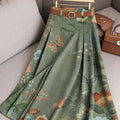Women's Vintage Ethnic Floral Butterfly Art Print Cotton Skirt