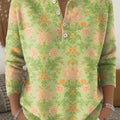 Beautiful Ethnic Floral Painting Art Print Buttoned Cardigan Sweater
