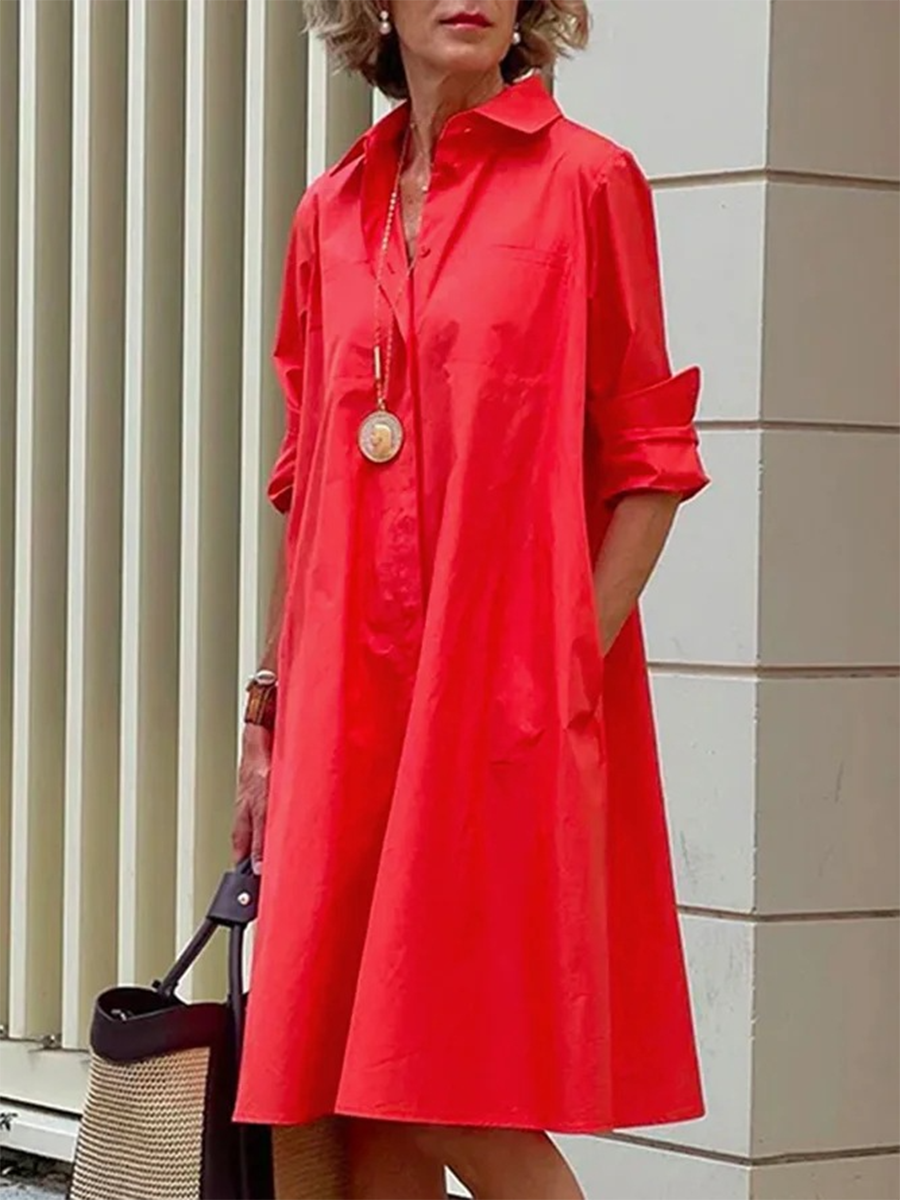 Women's Simple Loose Shirt Dress