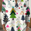 Abstract Beautiful Colorful Christmas Tree Painting Art Print Buttoned Cardigan Sweater