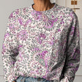 T-shirt décontracté en coton à imprimé floral vintage pour femme 