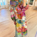 Women's Vintage Flower Art Printed Casual Dress