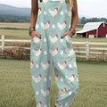 Women's   Funny Chick Art Print Casual 100% Cotton Wide Leg Jumpsuit