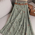 Women's Vintage Flower Art Print Cotton Skirt