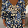 pull-over-décontracté à motif floral vintage pour femme - lyh4