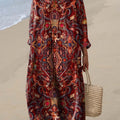Women's Vintage Ethnic Floral Art Print Cotton Dress