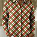 Women's Christmas Plaid Printed Collared Sweater