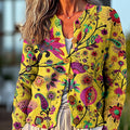 cardigan-pull à boutons à motif floral ethnique vintage - 6aak 