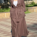 Women's Cotton and Linen Blazer and Skirt Set