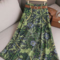 Women's Vintage Flower Art Print Cotton Skirt