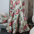 Women's Retro Button-down Floral Print Cotton and Linen Dress