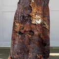 Women's   Vintage Rust Art Print Linen Pocket Skirt