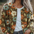 Gilet/pull boutonné à motif floral vintage pour femme - 8 ans et 1 jour 