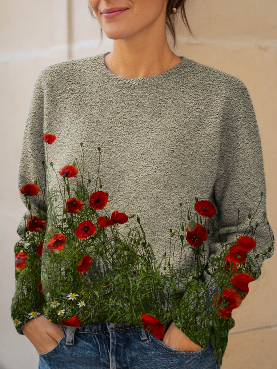 womens-vintage-floral-pattern-art-print-knit-pullover-sweater-g6rm