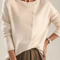 Women's Soft Irregular Button Knit Sweater