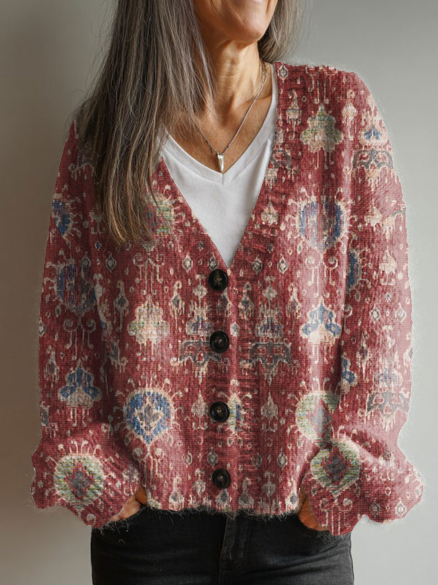 vintage-flower-art-print-buttoned-v-neck-cardigan-sweater-ggvw