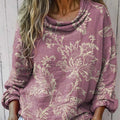 Women's Vintage Floral Art Print Casual Long Sleeve Comfortable Cotton Shirt