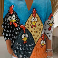 womens-funny-chicken-art-printed-casual-sweater