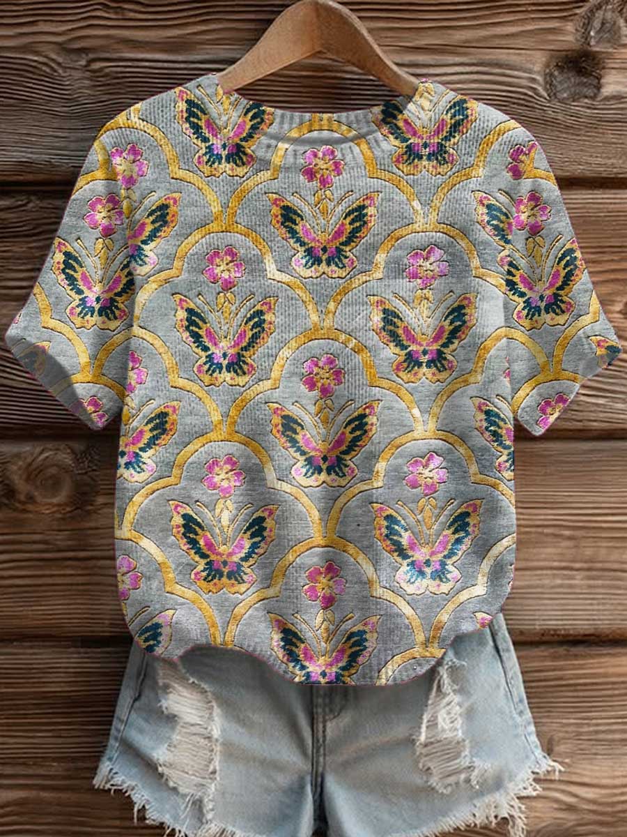 womens-vintage-butterfly-art-print-casual-crew-neck-short-sleeve-knitted-sweater