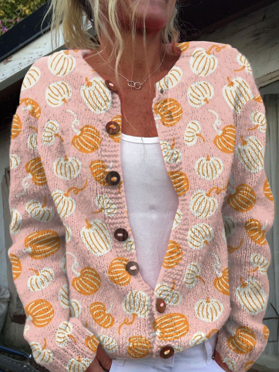 vintage-pumpkin-art-print-buttoned-cardigan-sweater-38p3