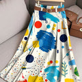 Women's Vintage  Abstract Geometry Art Print Cotton Skirt