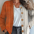 Vintage Abstract Geometric Art Print Buttoned Cardigan Sweater
