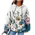 Autumn/Winter Women's Essential Creative Printed Long Sleeve Hooded Sweatshirt