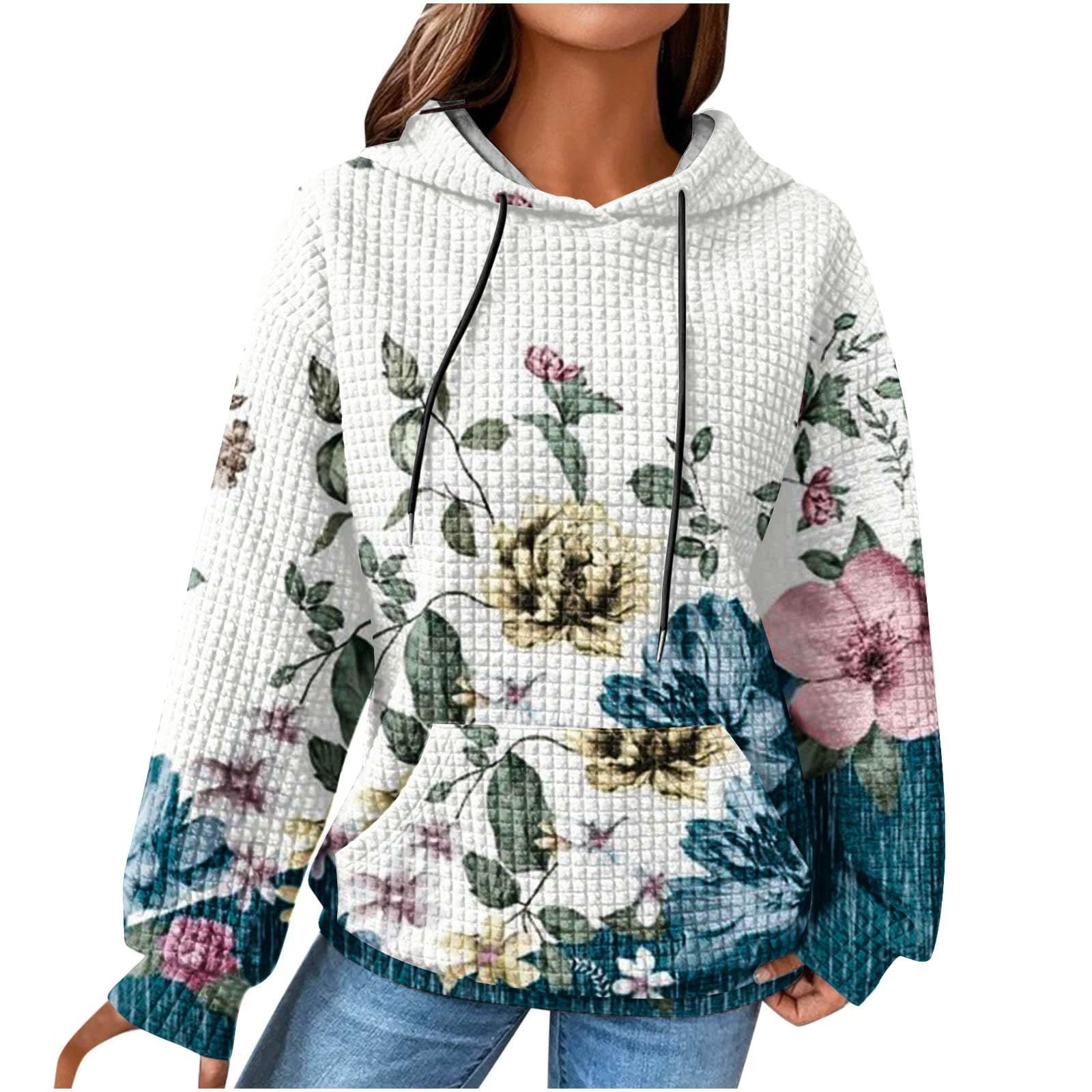 Autumn/Winter Women's Essential Creative Printed Long Sleeve Hooded Sweatshirt