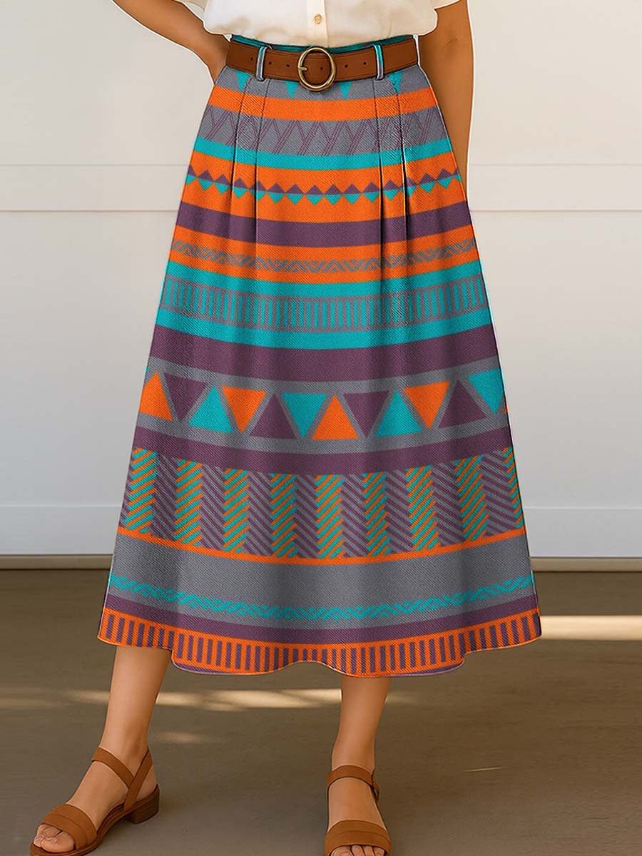 Ethnic style colorful totem decorative pattern Skirt