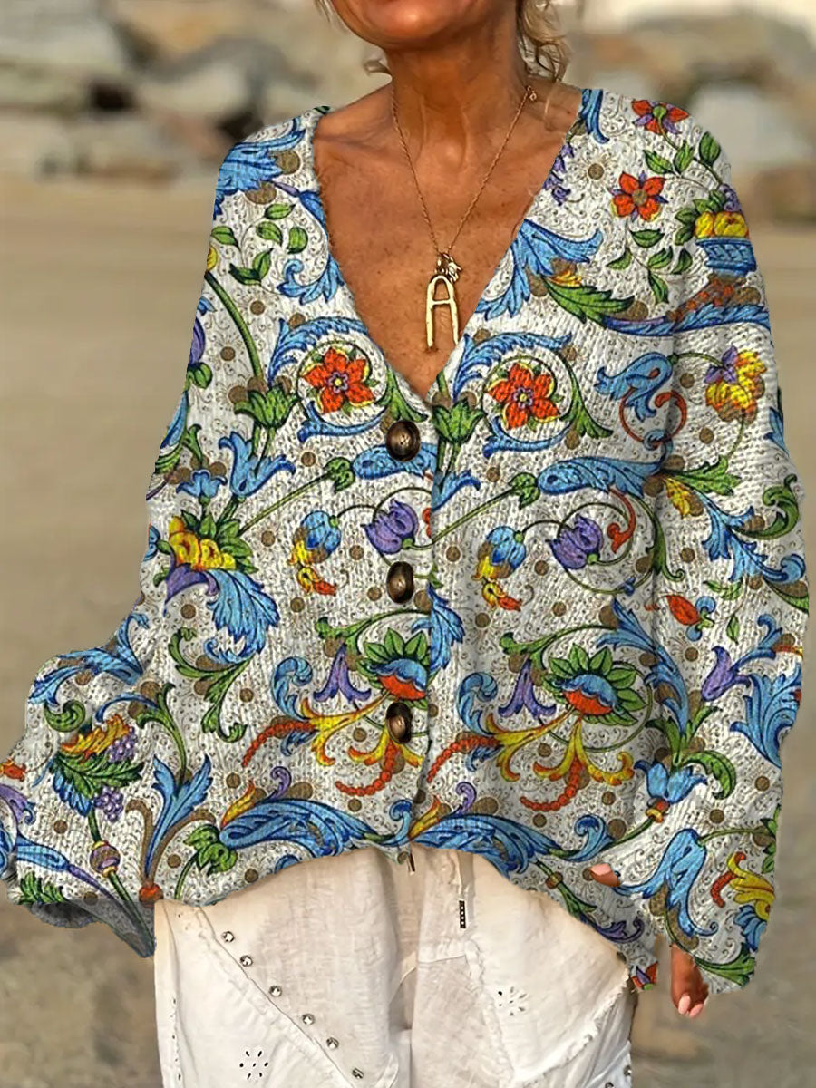 womens-vintage-flower-art-print-casual-pullover-sweater-ne0u