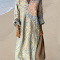 Women's Abstract Sun Pattern Art Print Cotton Dress