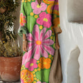 Women's Flower Floral Simple Art Print Dress