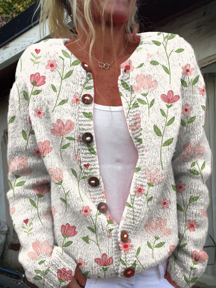 womens-vintage-floral-art-print-buttoned-cardigan-sweater-5p3p
