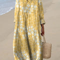 Women's Vintage Floral Art Print Dress
